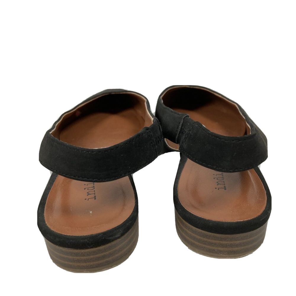 Indigo Rd. Shoes Womens Sz 6 Black Faux Suede Irgauri Point Toe Slingback Flats - Picture 3 of 7